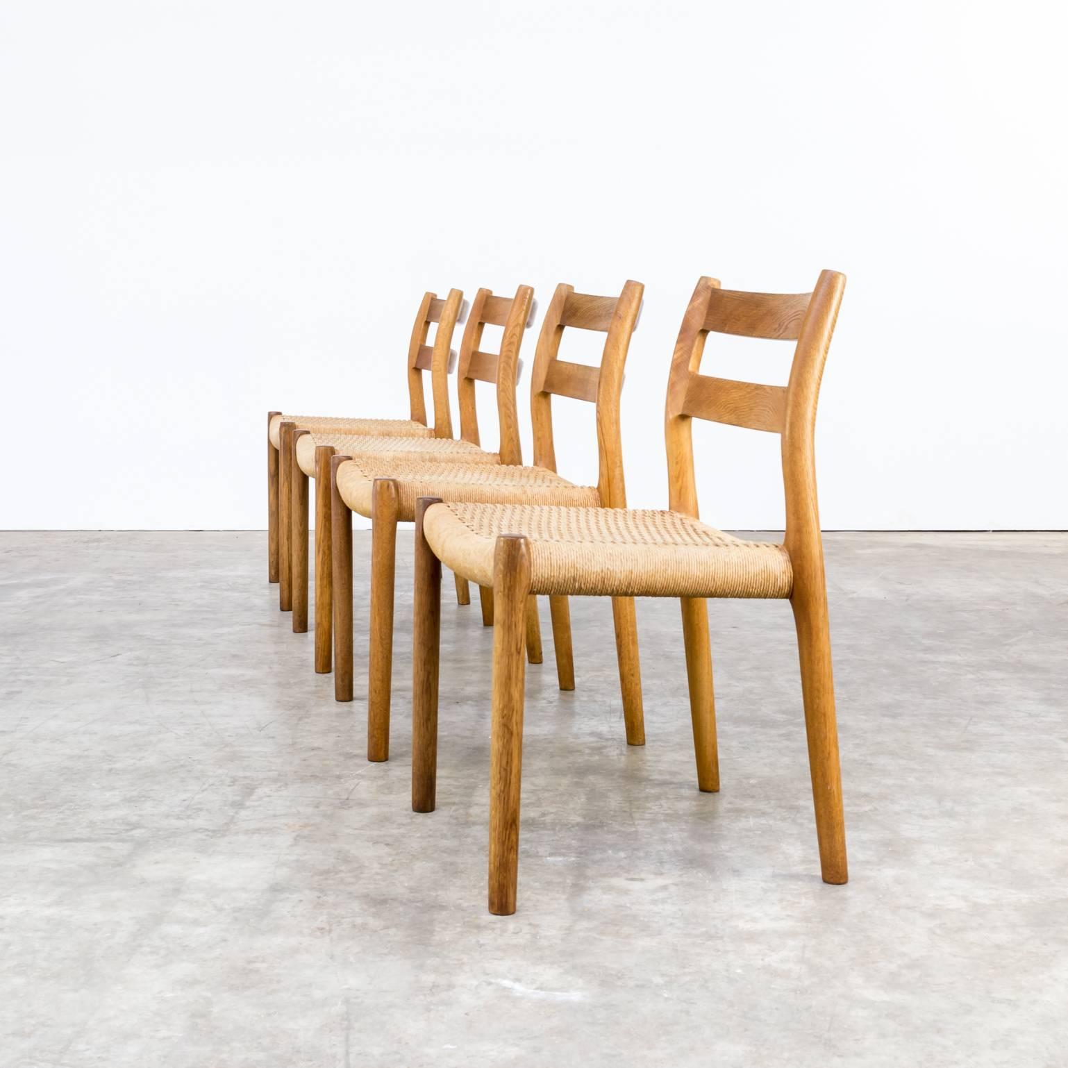 A set of four Niels Otto Møller model 84 dining chairs for J.L. Mollers from the 1970s in a very good condition.