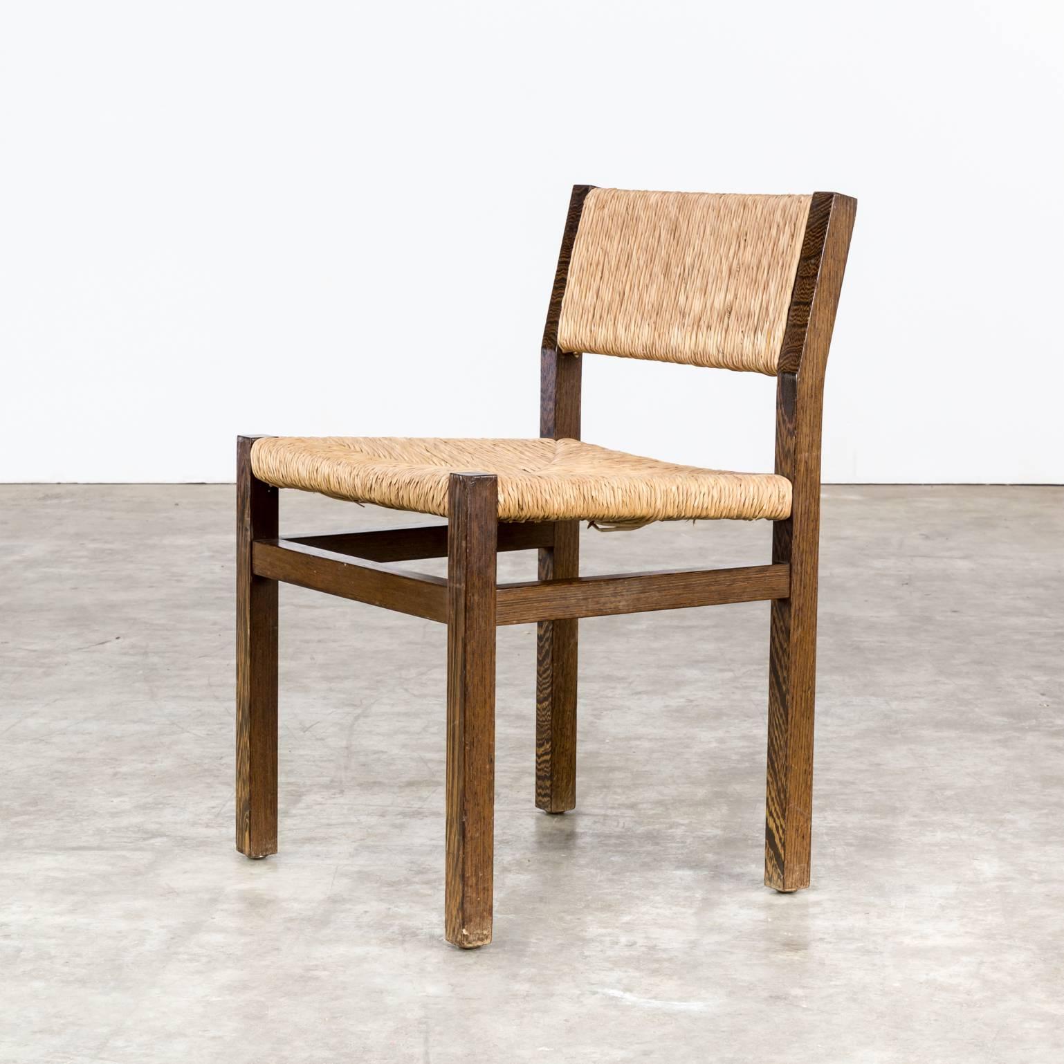 1960s Martin Visser Wengé Dining Chair for ’t Spectrum, Set of Six In Good Condition For Sale In Amstelveen, Noord