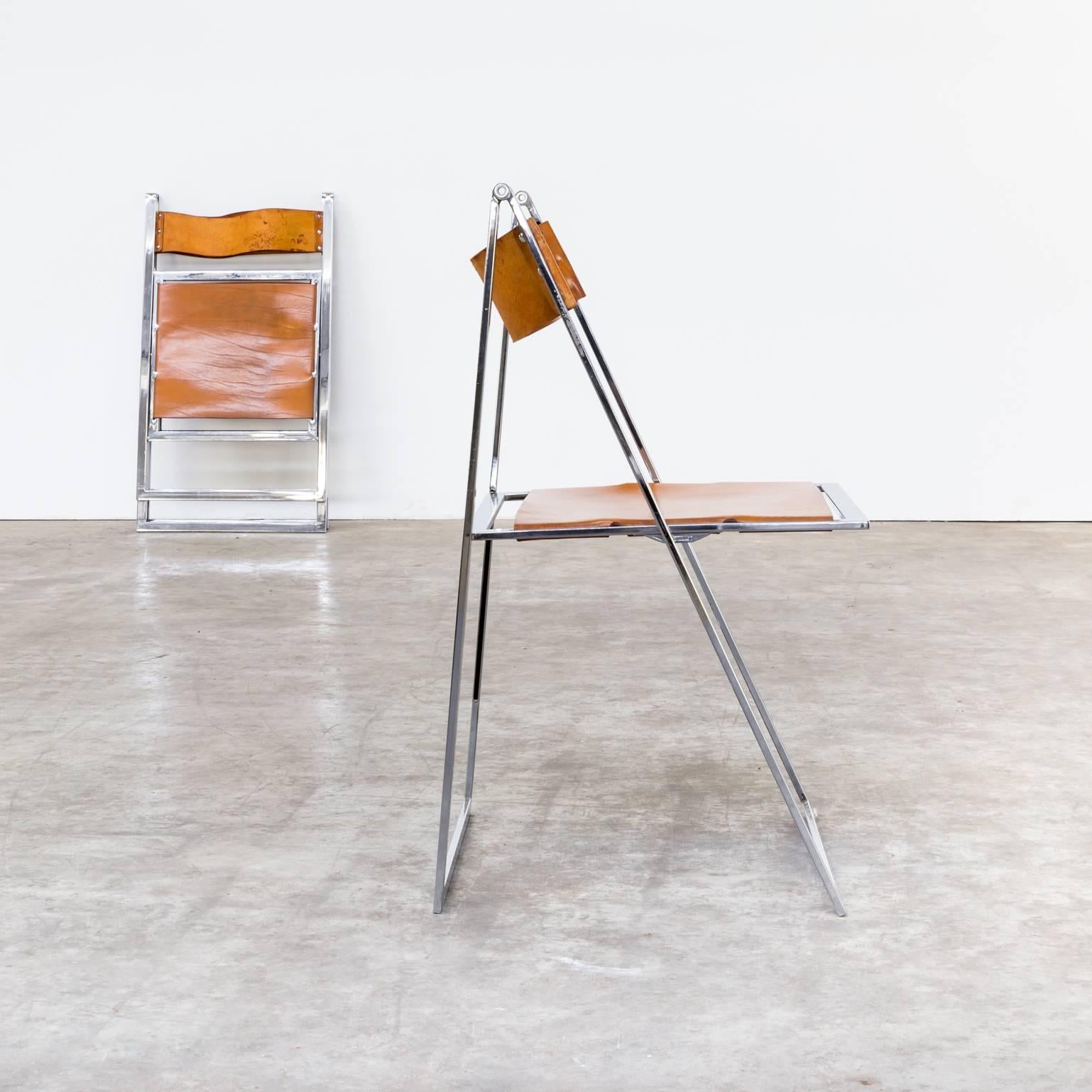 1960s Fontoni & Geraci ‘Elios’ Folding Chairs Set of Four For Sale 2
