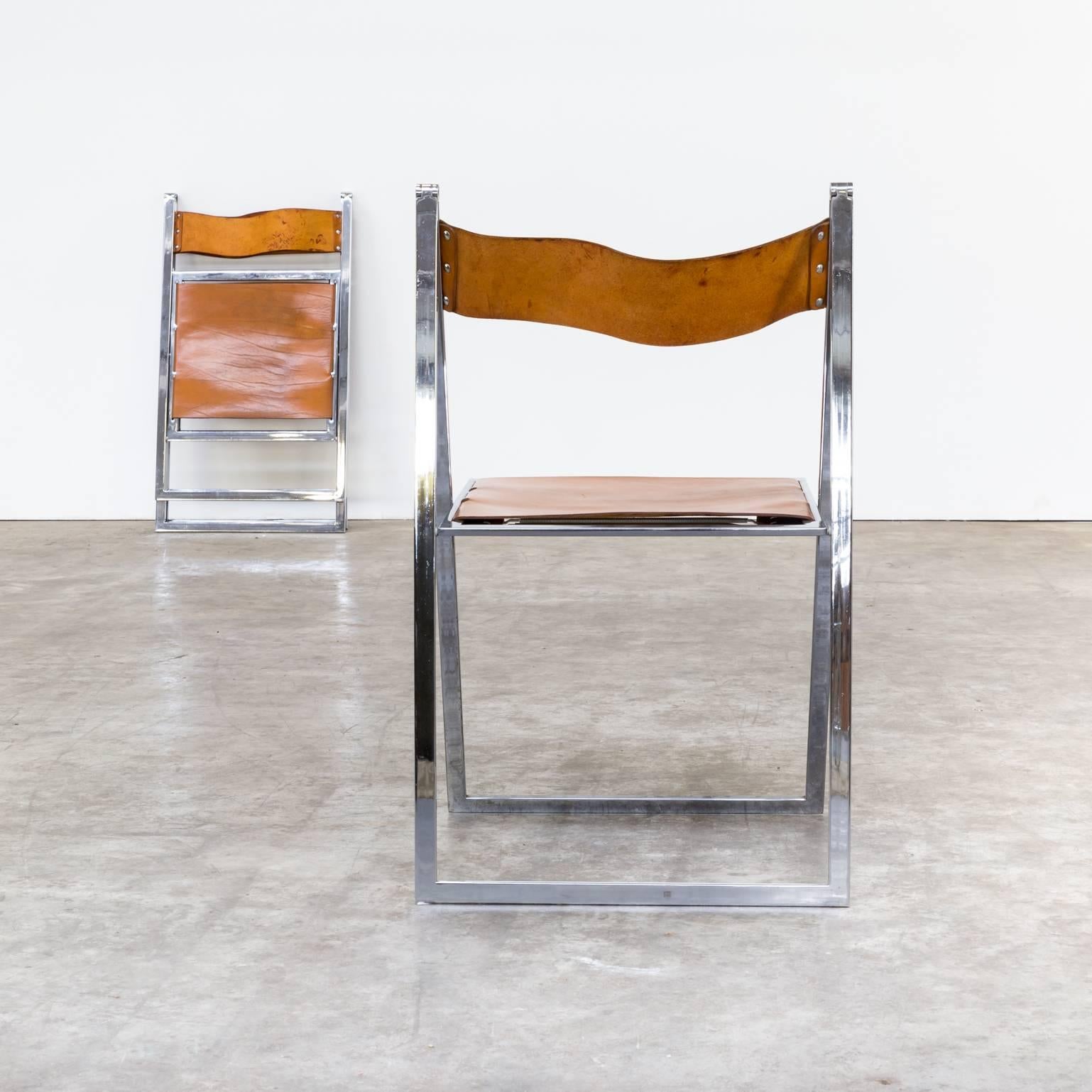 1960s Fontoni & Geraci ‘Elios’ Folding Chairs Set of Four For Sale 3