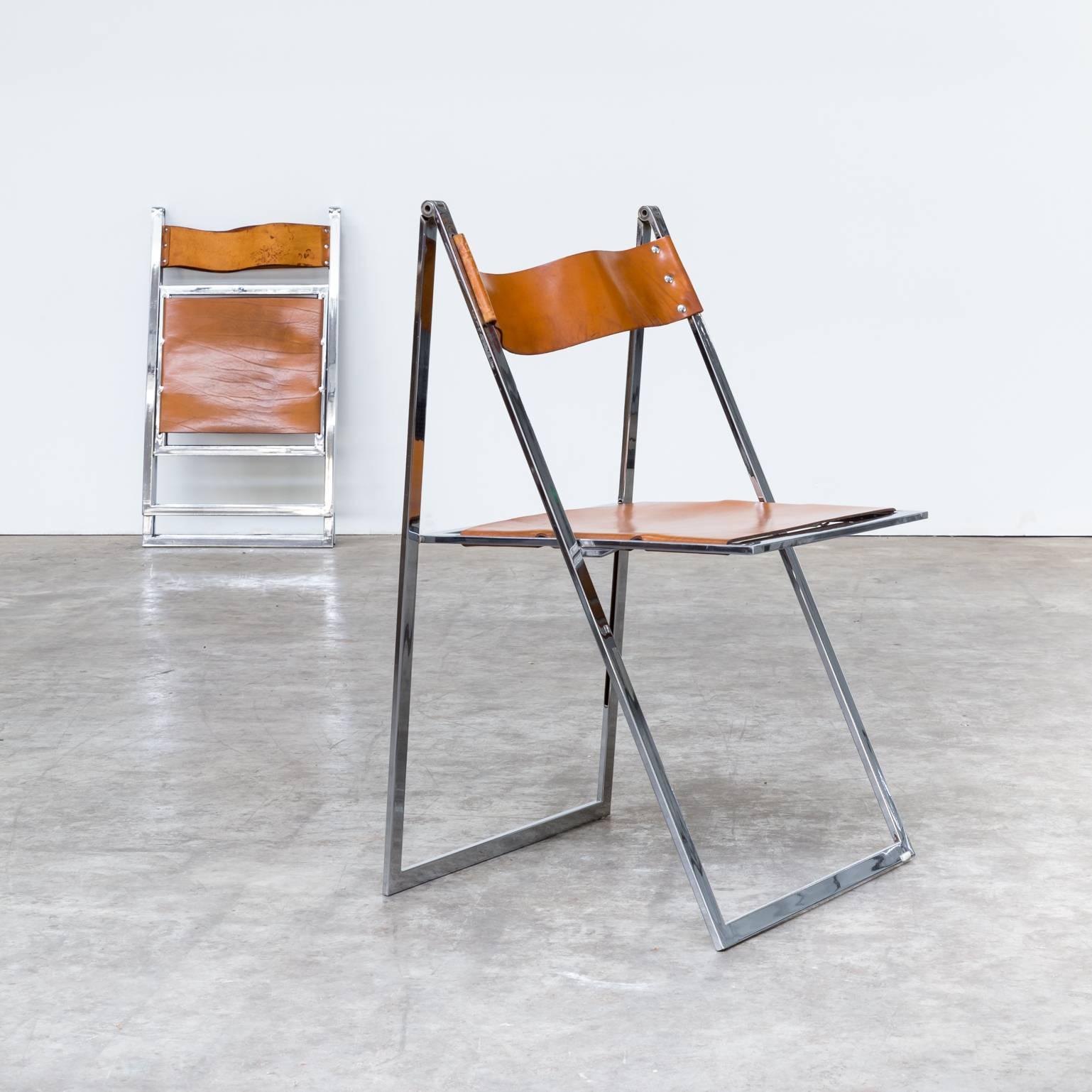 1960s Fontoni & Geraci ‘Elios’ Folding Chairs Set of Four For Sale 1