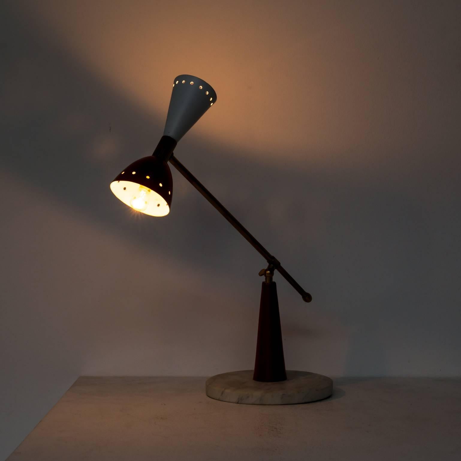 20th Century 1950s Stilnovo Diabolo Table Lamp with Marble Foot For Sale