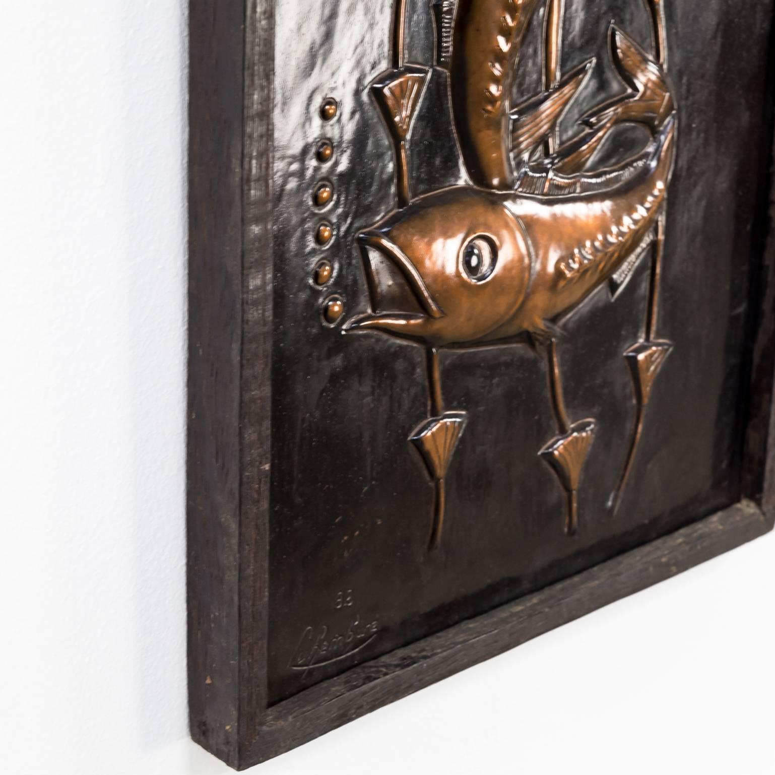 Mixed Metals Brutalist Wall Decoration Sculpture ‘Fish’ For Sale 3