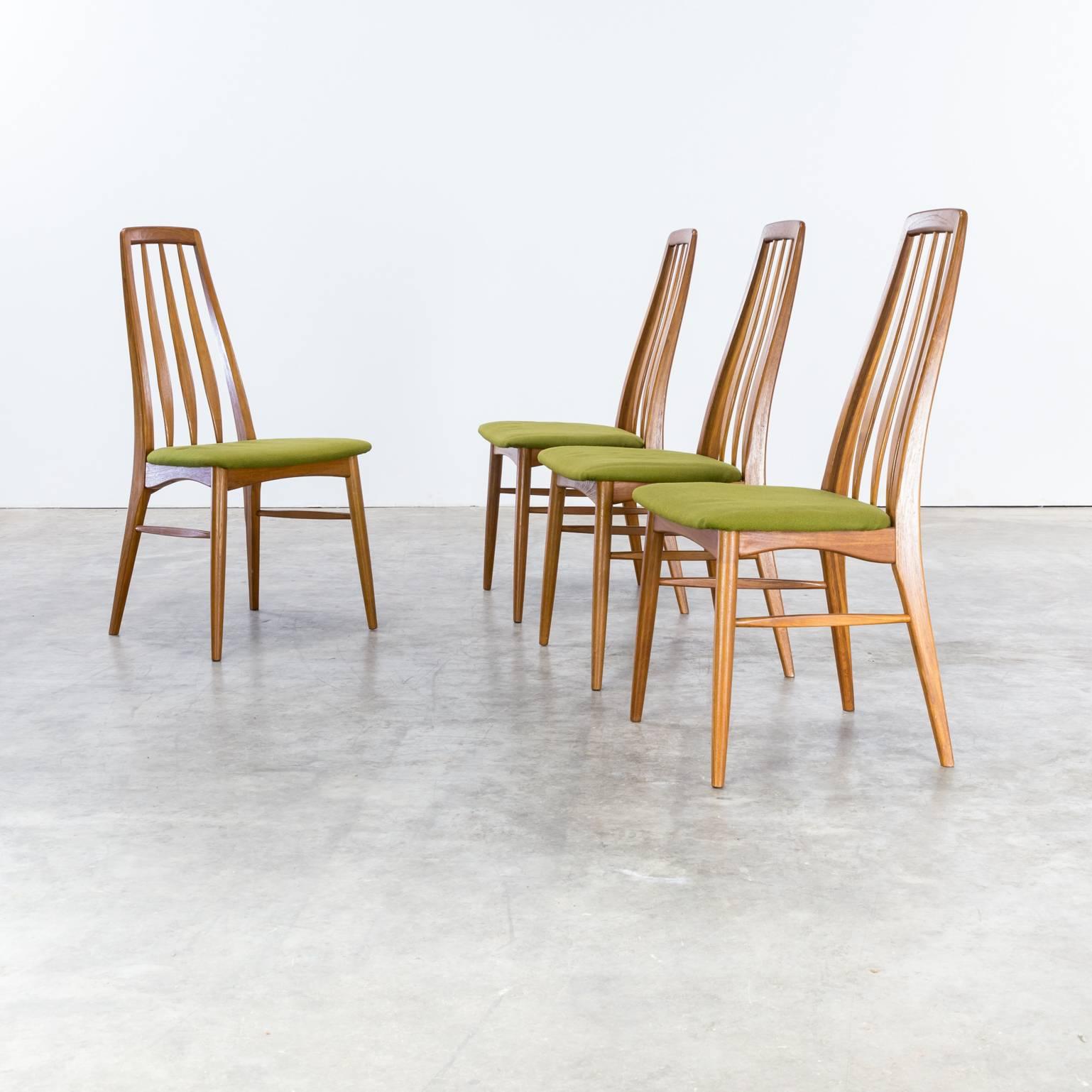 1970s Niels Koefoed ‘eva’ dining chairs for Koefoed Hornslet, set of four. Optional: upholstery if wished for is possible in any keymar fabric at 380, for four piece.