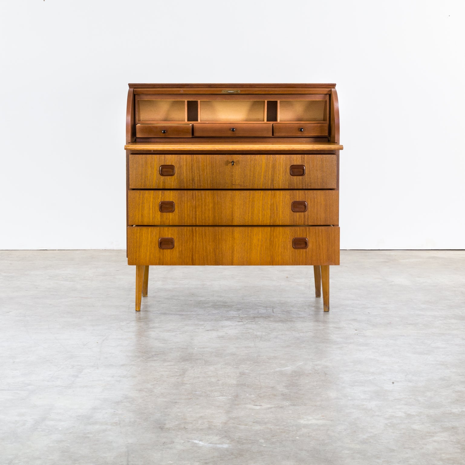Midcentury Egon Ostergaard Cylinder Rolltop Secretary Desk For Midcentury Egon Ostergaard Cylinder Rolltop Secretary Desk For At 1stdibs