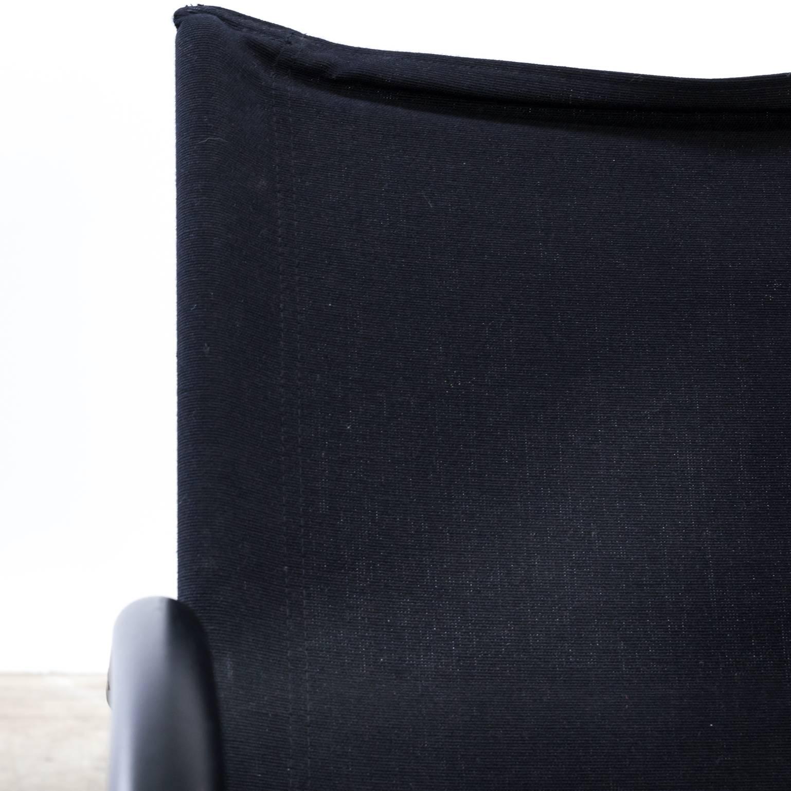 Design Swivel Chair Black Canvas Fabric Attributed to Mazairac & Boonzaaier For Sale 3