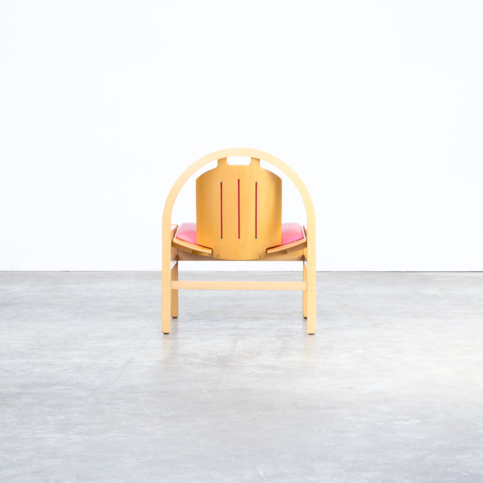 1970s Argos Plywood And Fabric Lounge Chair For Baumann For Sale