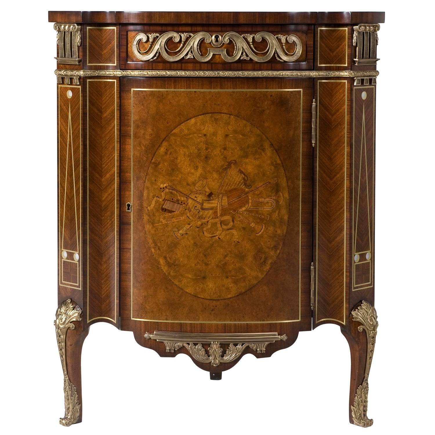 Louis XV Mother-of-Pearl Inlaid Corner Cabinet For Sale