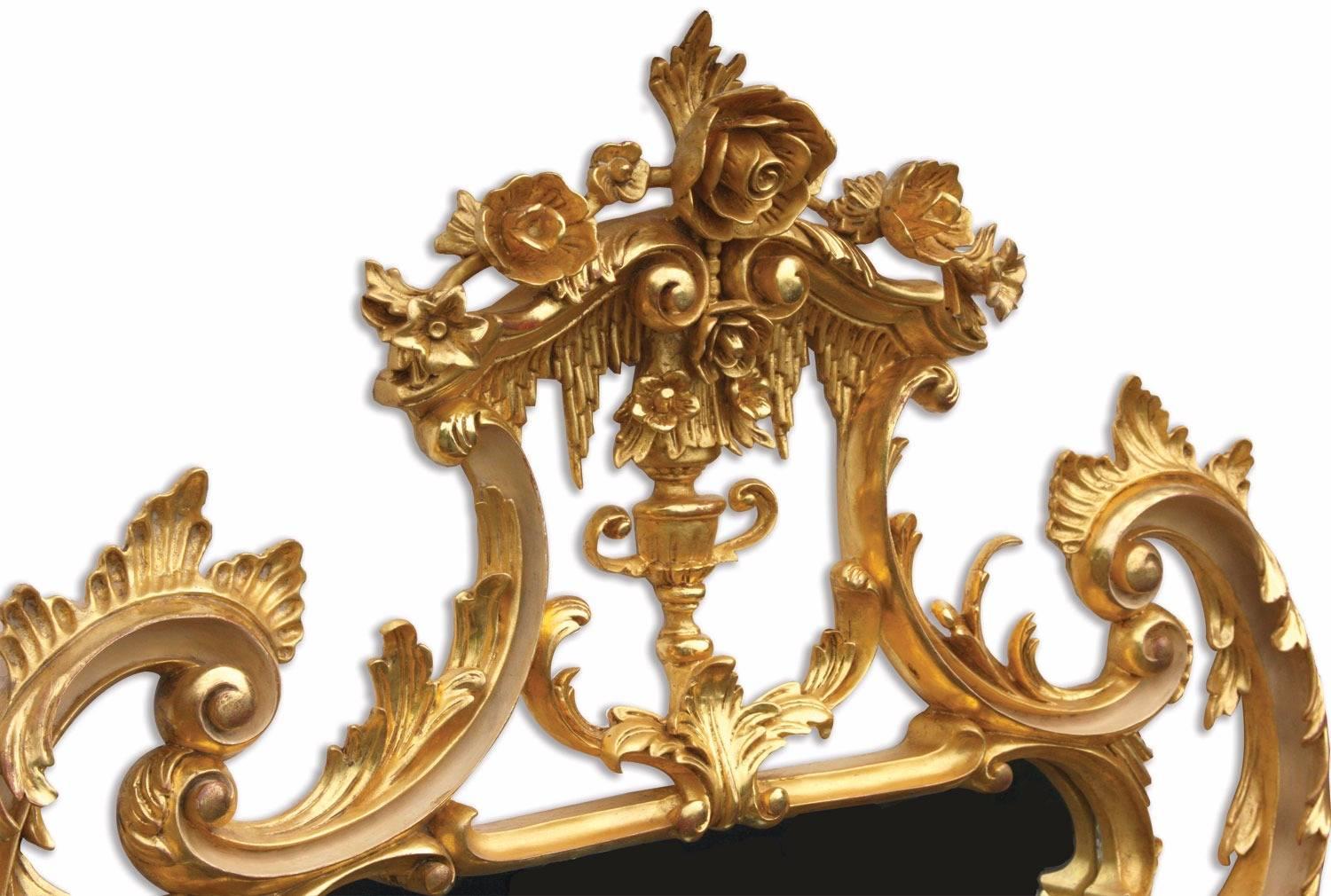 George III Water Gilded Hand-Carved Mirror For Sale