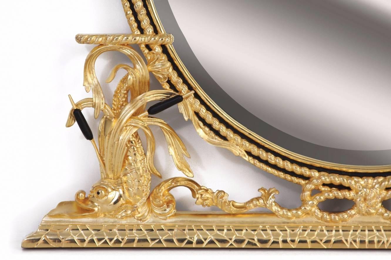 Indonesian George III Style Water Gilded Mirror in Gilder's Special Finish For Sale