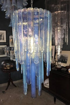 Mcm "Cascade" Mazzega Chandelier by Carlo Nason in Opalescent Murano Glass