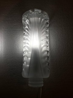 Pair of Palme Lalique Sconces, Art Deco Style