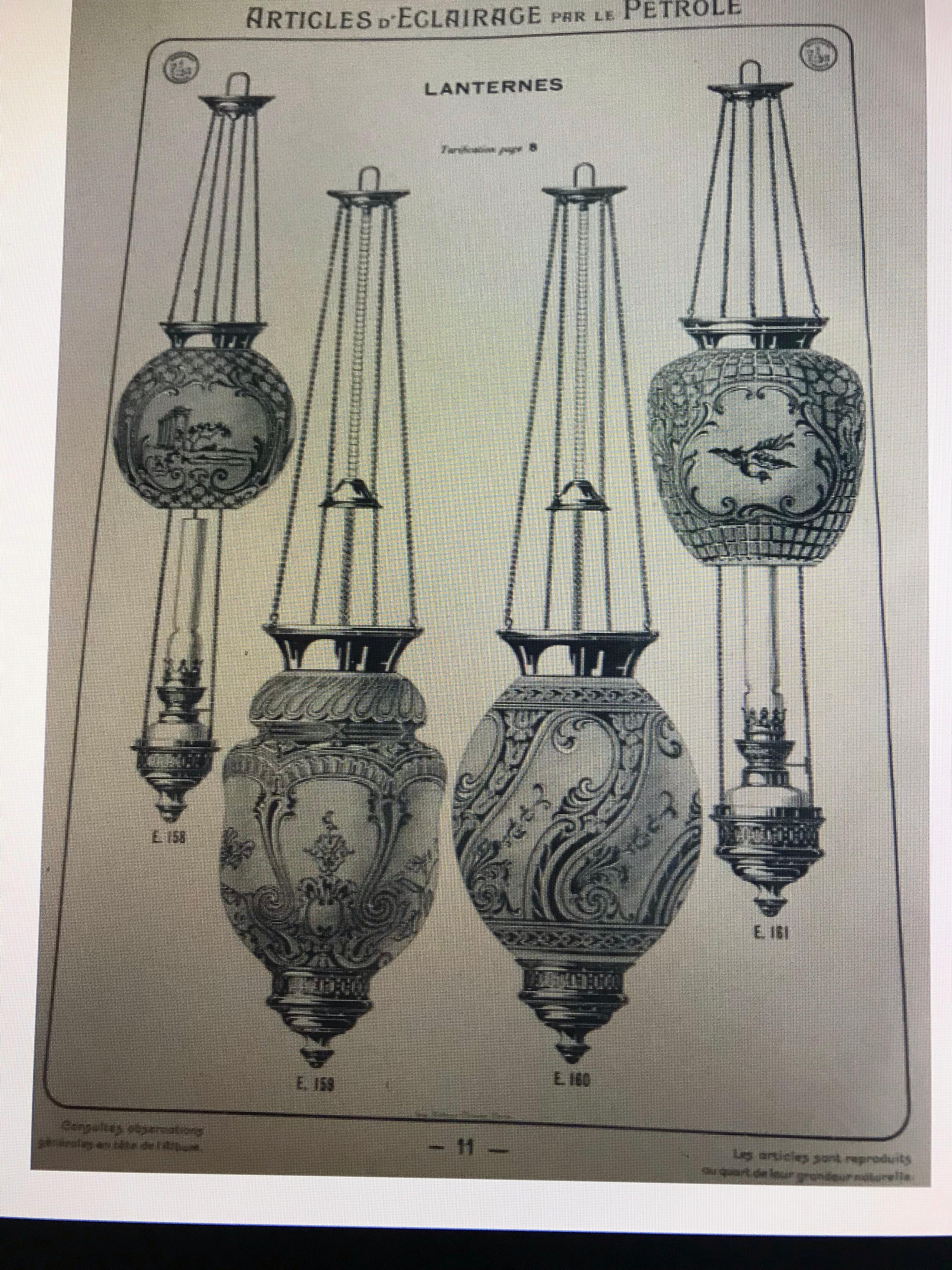 Lanterne bougie ornithologique Art nouveau de Baccarat, France, vers 1890-1920 en vente 1