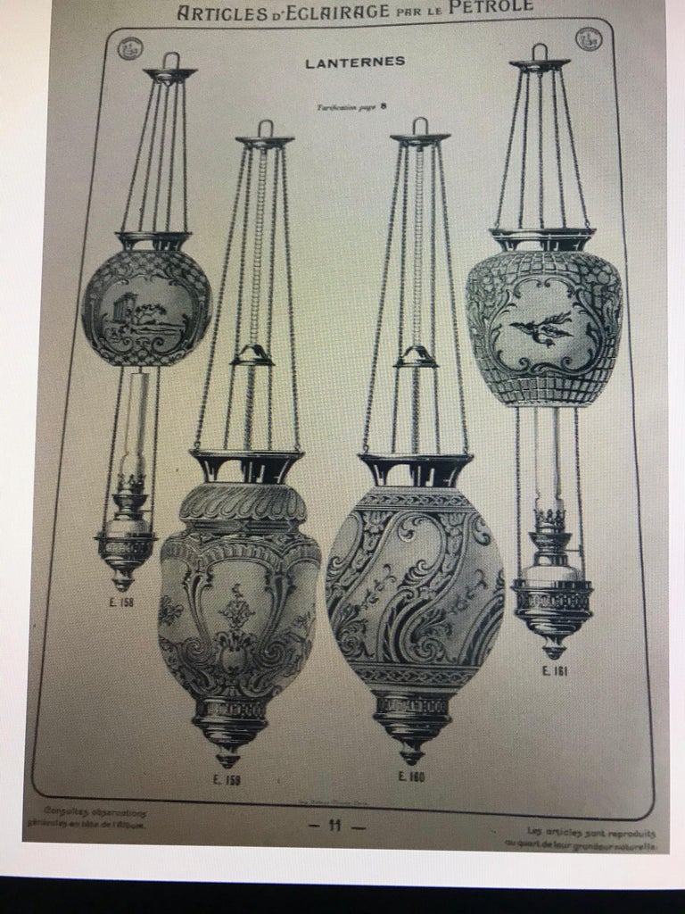 Art Nouveau “Ornithological” Candle Lantern by Baccarat, France, circa 1890-1920 For Sale 1