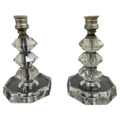 2 Art Deco Table Lamps Attr to Baccarat, France, circa 1940