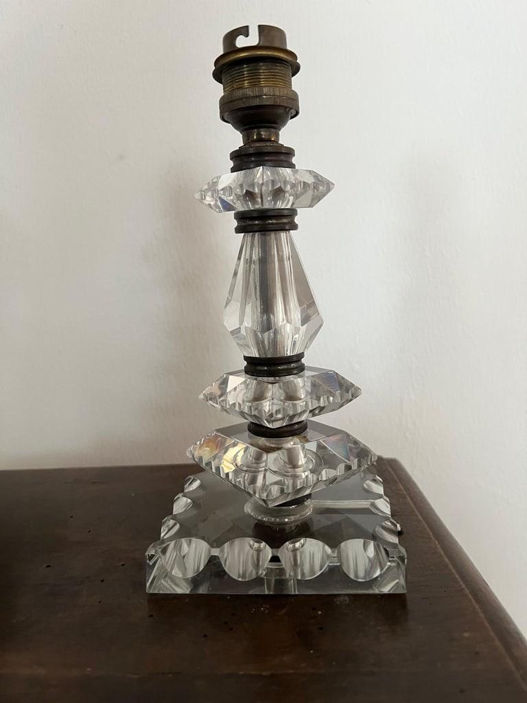 Art déco Lampe Art Déco par Baccarat, France circa 1940, Attr. à Jacques Adnet en vente