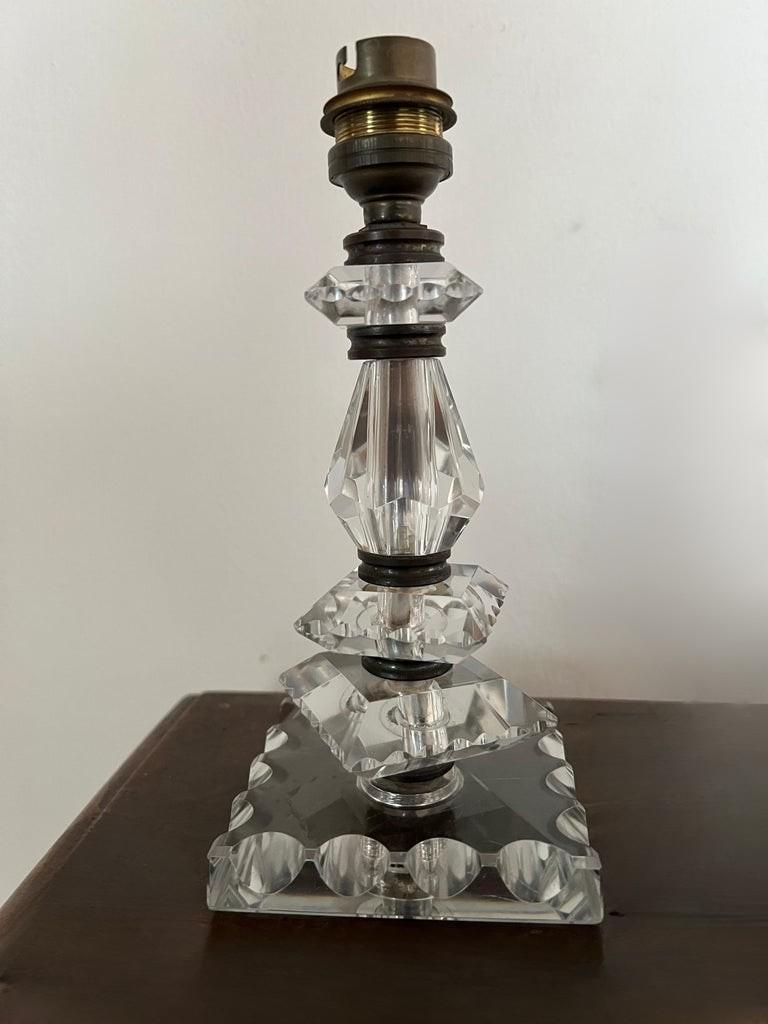 Français Lampe Art Déco par Baccarat, France circa 1940, Attr. à Jacques Adnet en vente