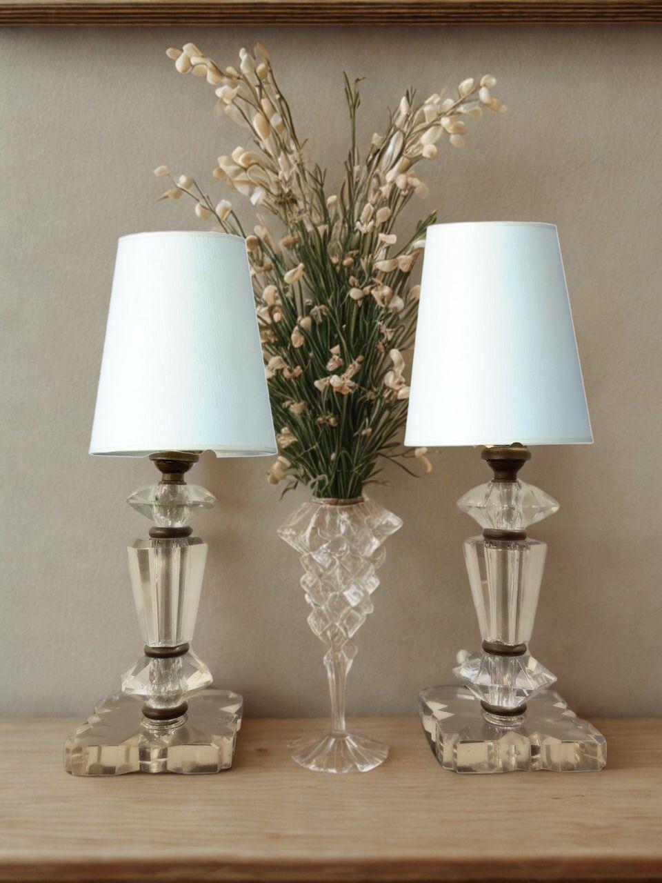 Dos Lámparas Art Decó ITSO Baccarat y Jacques Adnet, Francia circa 1940 en Bueno estado para la venta en Merida, Yucatan