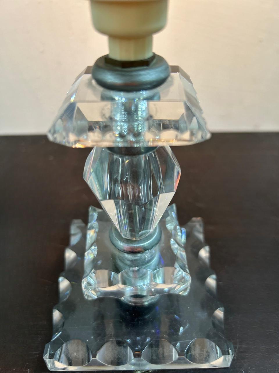 Lámpara Art Déco ITSO Baccarat, Francia circa 1940, Attr. a Jacques Adnet en venta 2