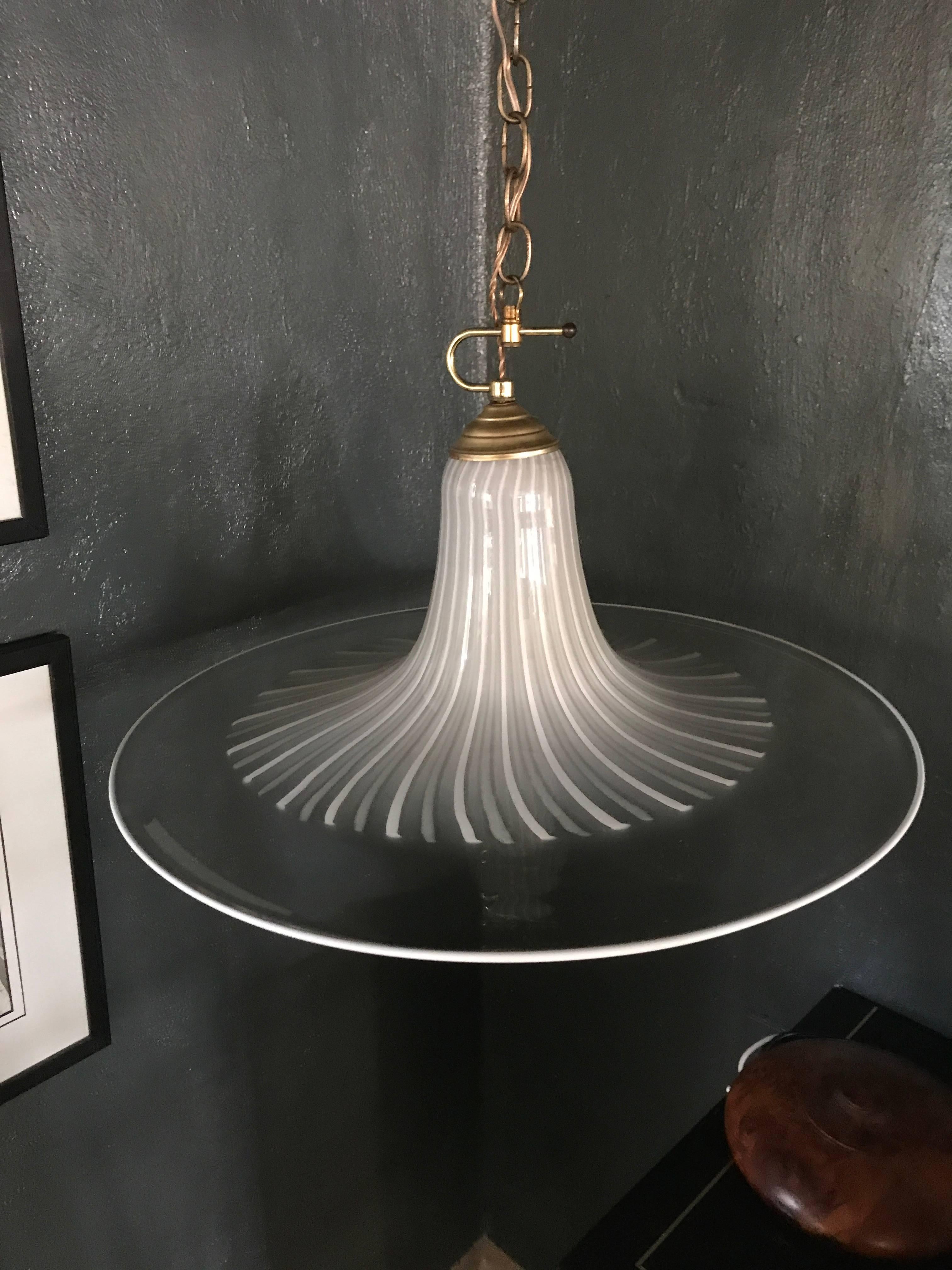 Italian Mid-Century Modern Large Pendant Light in Murano Glass by Lino Tagliapietra For Sale