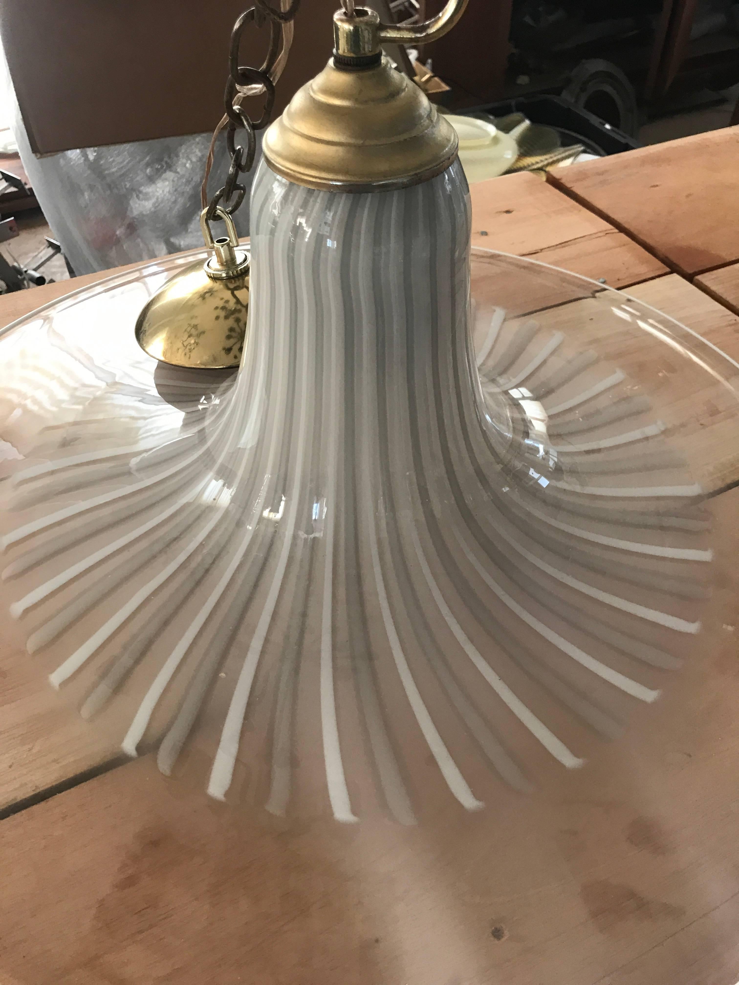 Fatto a mano Lampada a sospensione grande in vetro di Murano di Lino Tagliapietra, stile metà secolo moderno in vendita