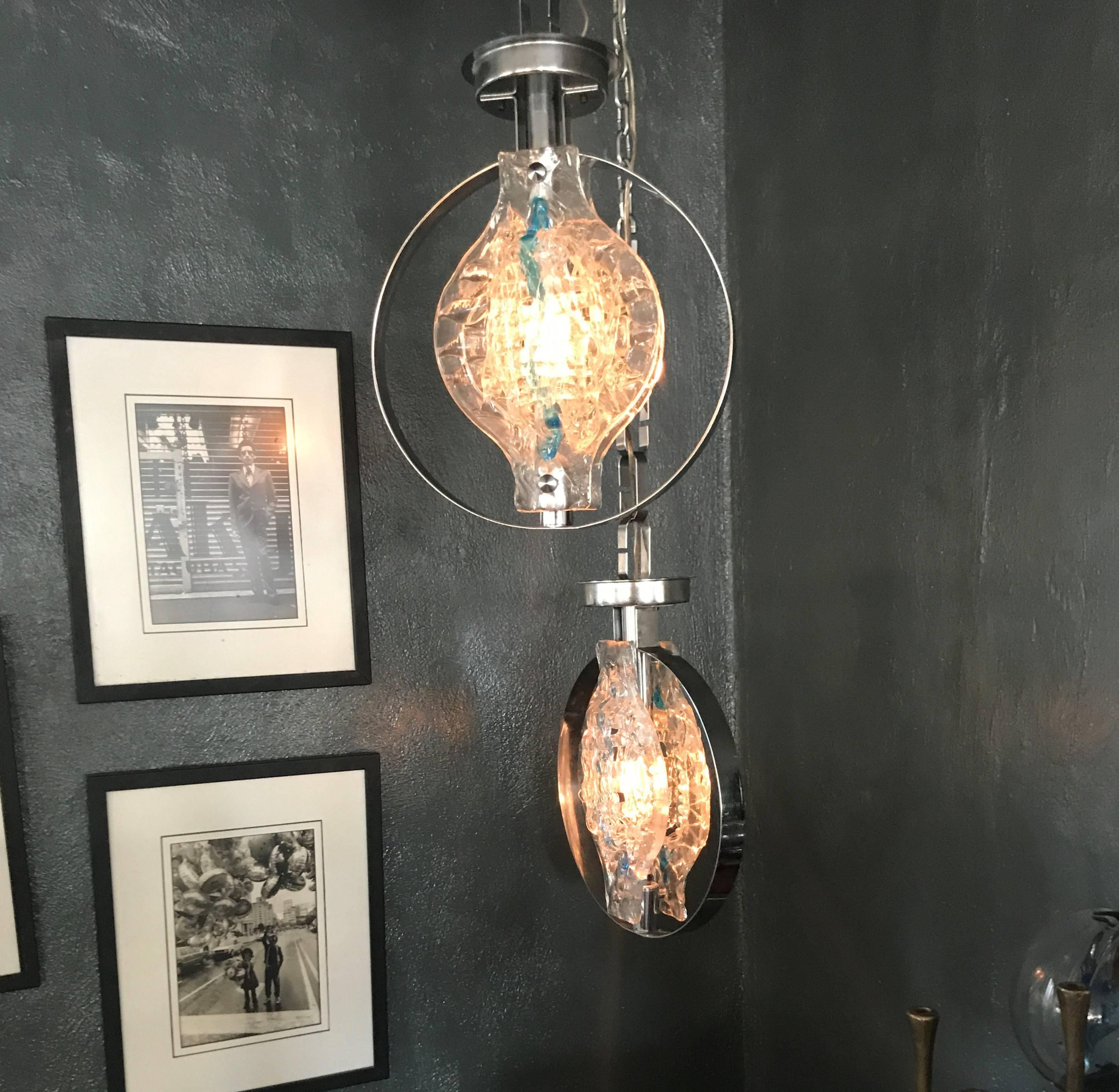 Pair of Pendant Lights by Angelo Brotto for Esperia In Good Condition For Sale In Merida, Yucatan