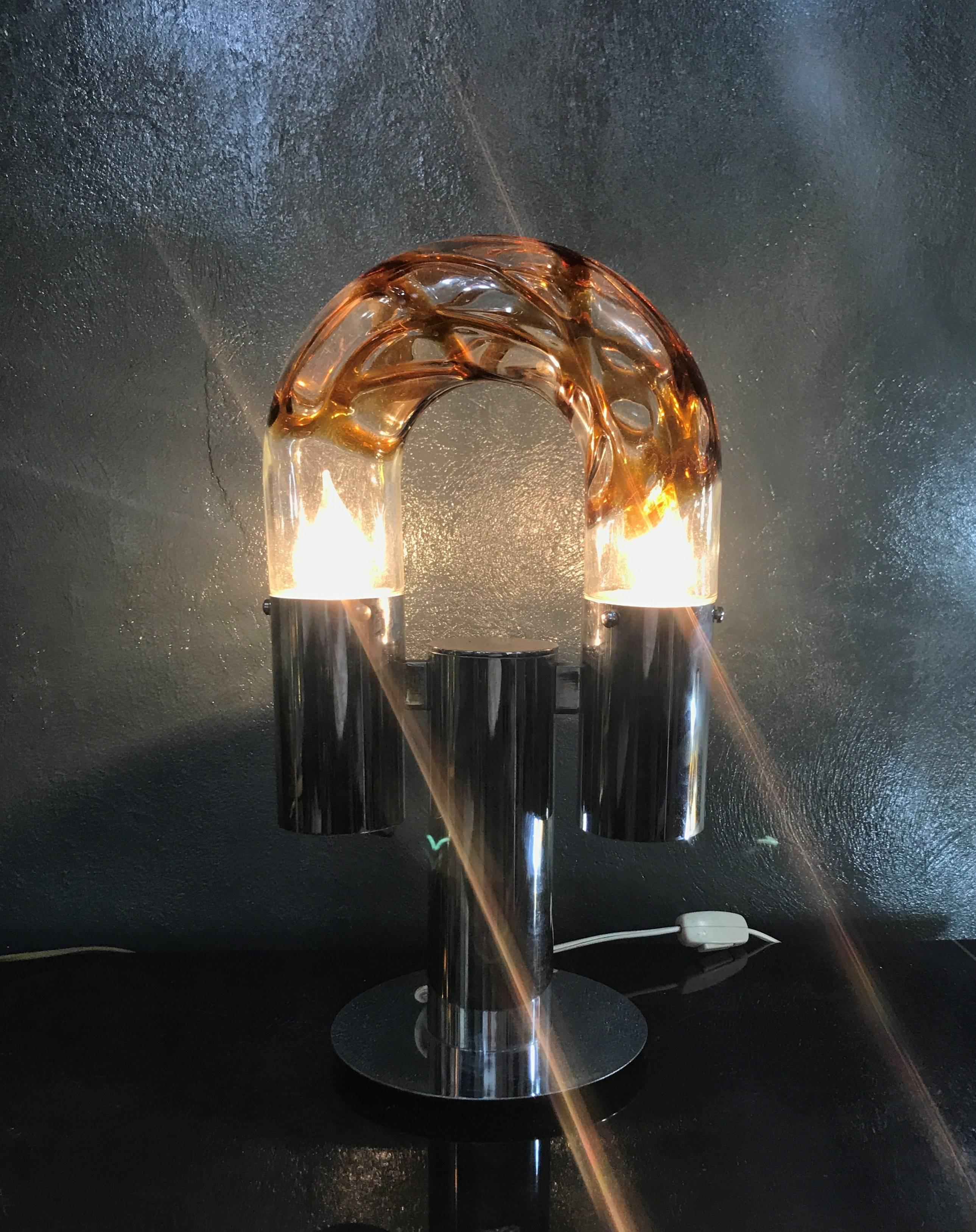 Space Age Mid-Century Modern Table Lamp by Aldo Nason for Mazzega