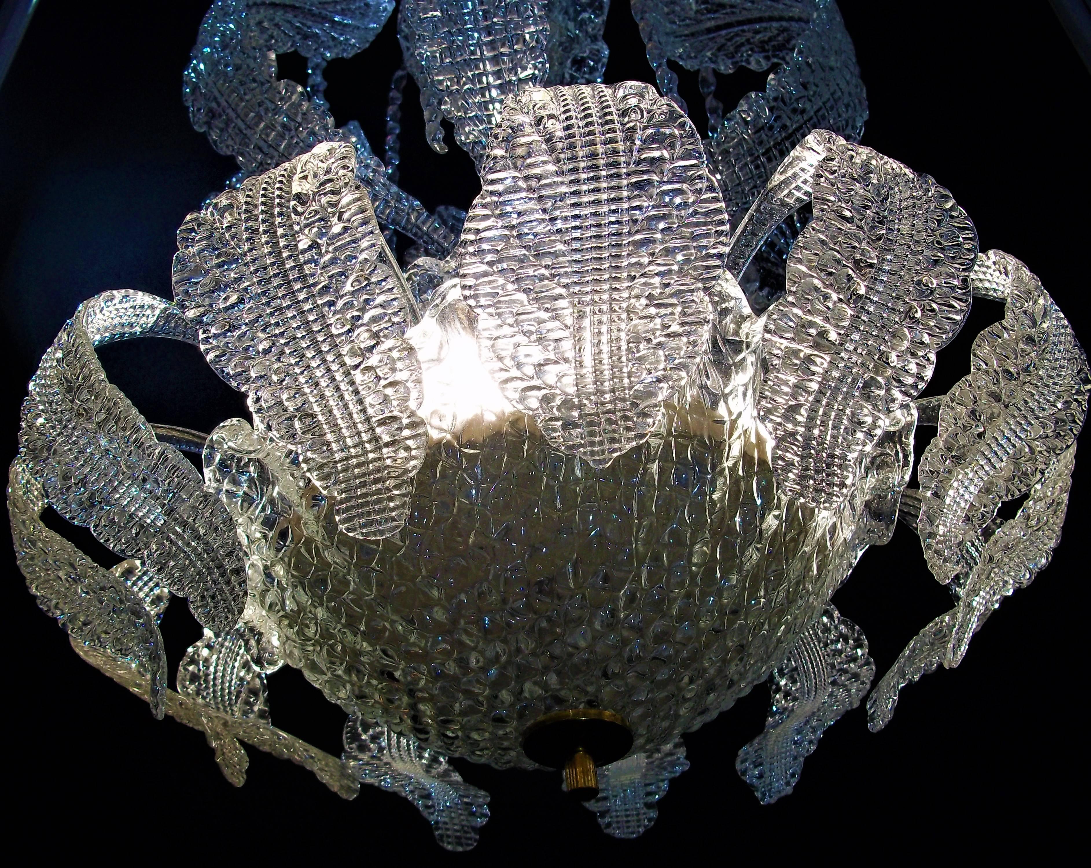 20th Century Mid-Century Modern Chandelier in Murano Glass by Barovier Toso 