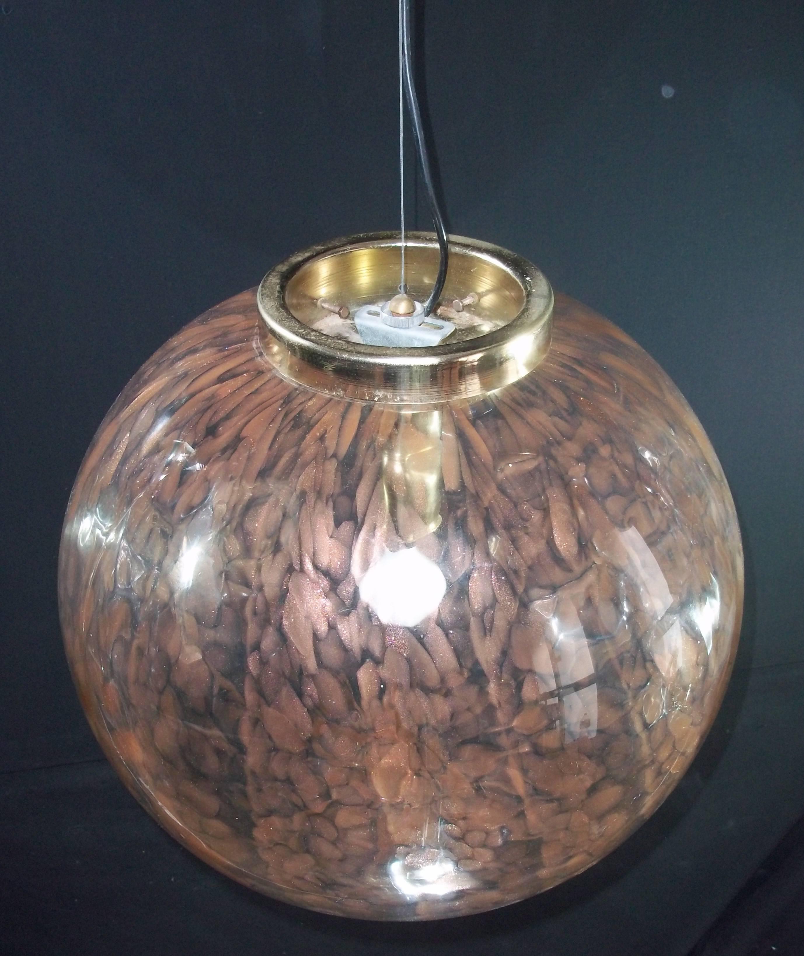 Mid-Century Modern Venini semi-sphere in Murano glass with a rose-golden tone.