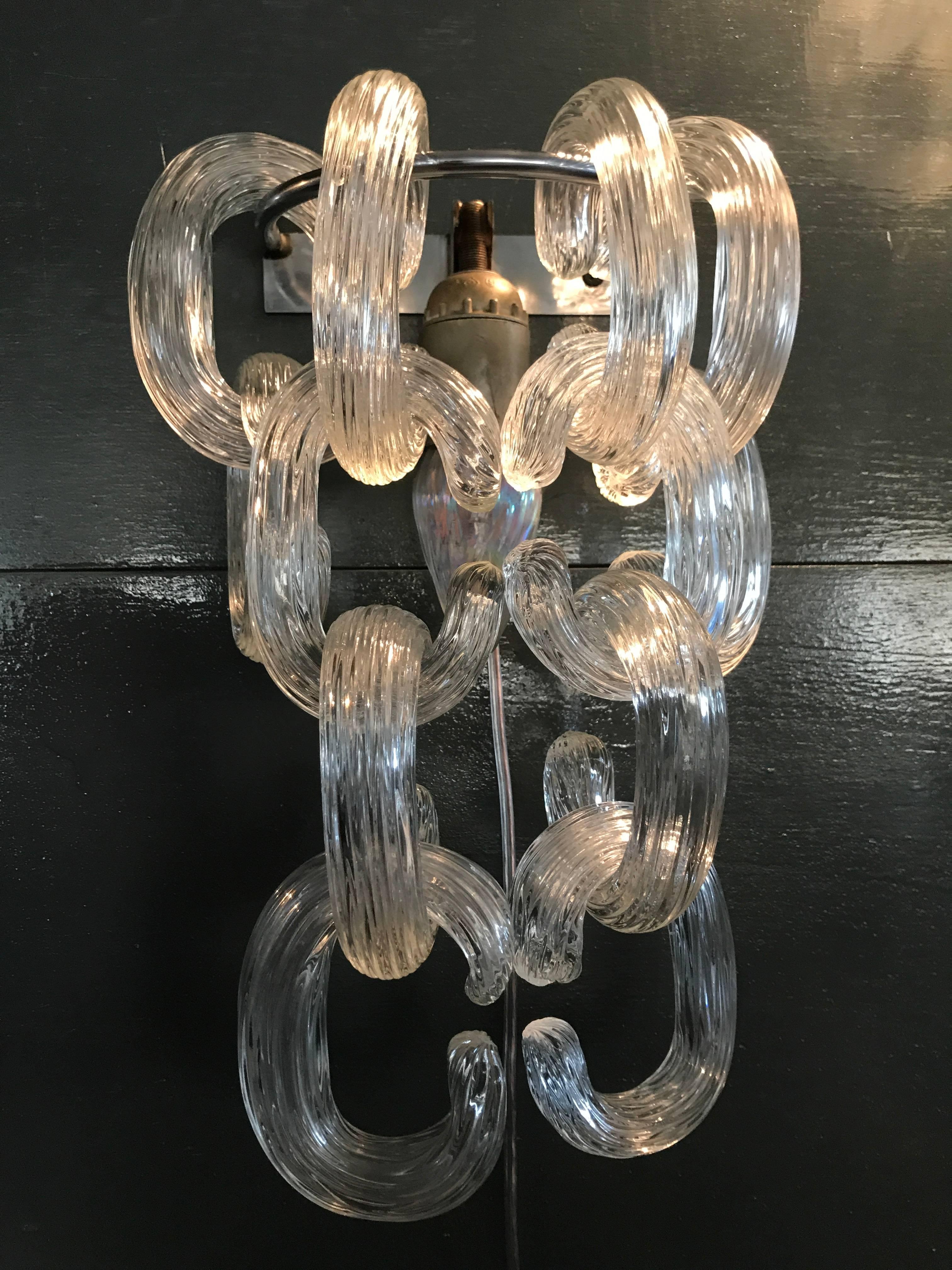 Mid-20th Century Pair of Mid-Century Modern Sconces, Fratelli Toso, Designed by Giusto Toso, 1968