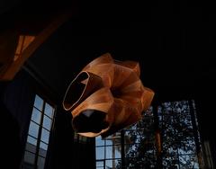 Geometric Solid Oak Wood Chandelier with Cathedral Arches by Eddy Sykes