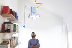 Lovecraft Hand Cast Neon Light Sculpture in Pigmented Silicone and Glass