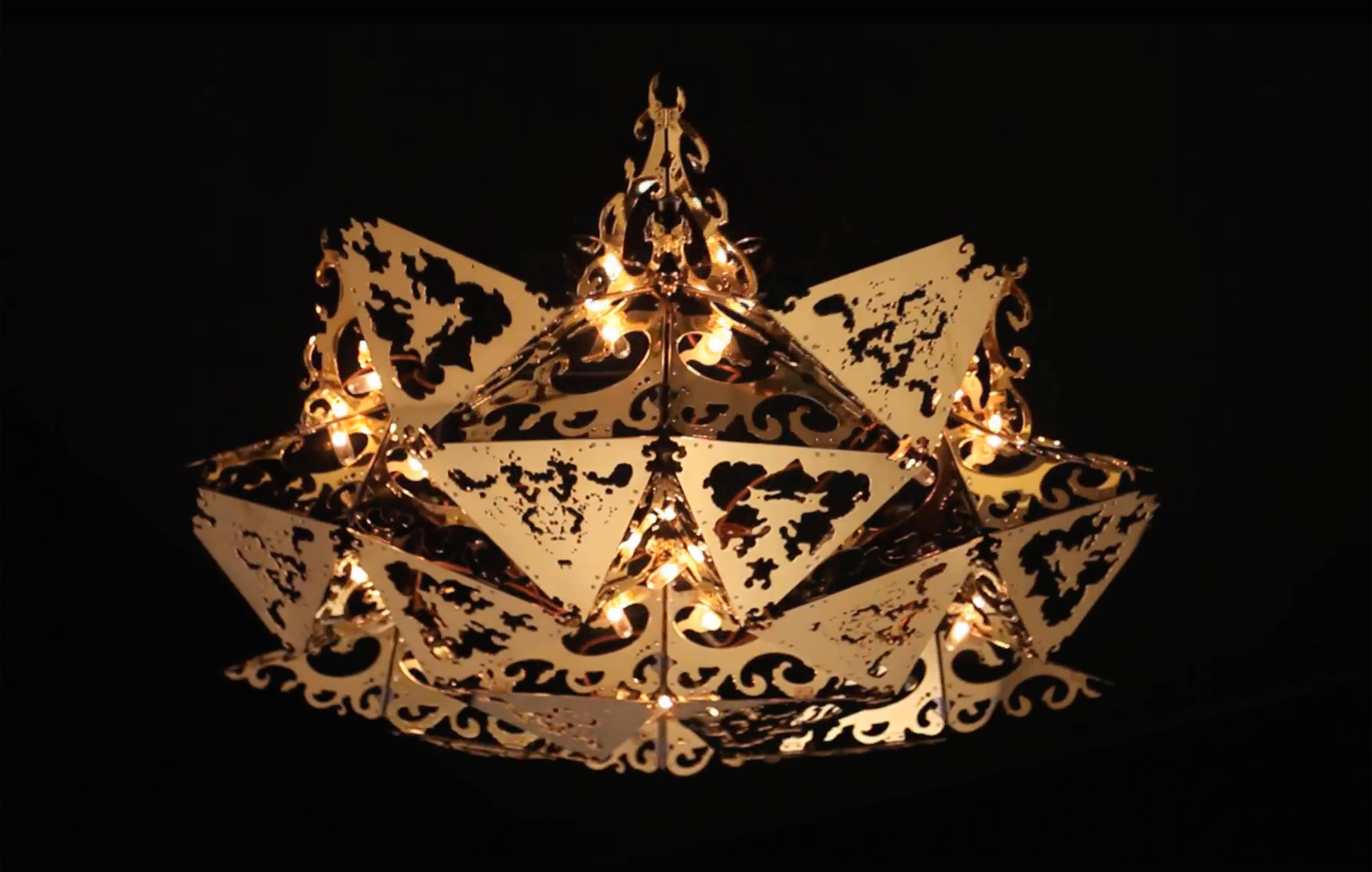 Space Age Yakuza Lou Kinetic Geometric Chandelier by Eddy Sykes For Sale