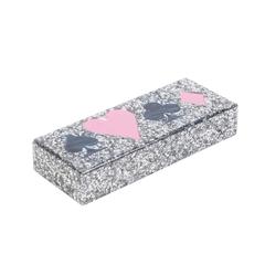 Edie Parker Home Card Box Symbols in Silver Confetti