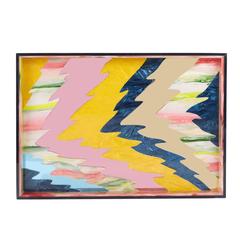 Edie Parker Home Ripple Tray in Navy and Multi-Color Acrylic