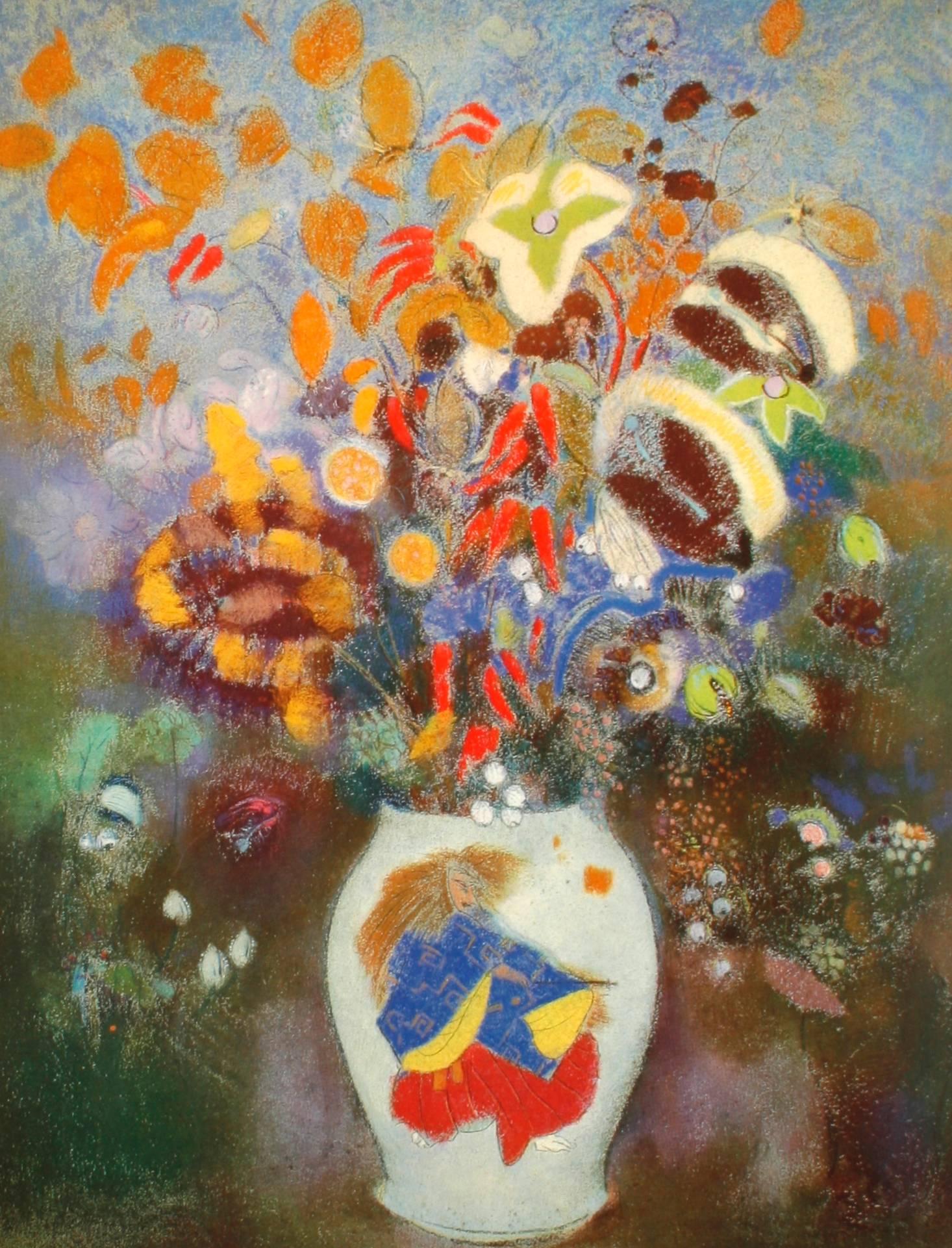 “Odilon Redon”, Fantasy and Color by Klaus bergere. McGraw-Hill, 1965. First American edition hardcover with dust jacket. Redon started drawing as a child, and at the age of ten he was awarded a drawing prize at school. At 15, he began the formal