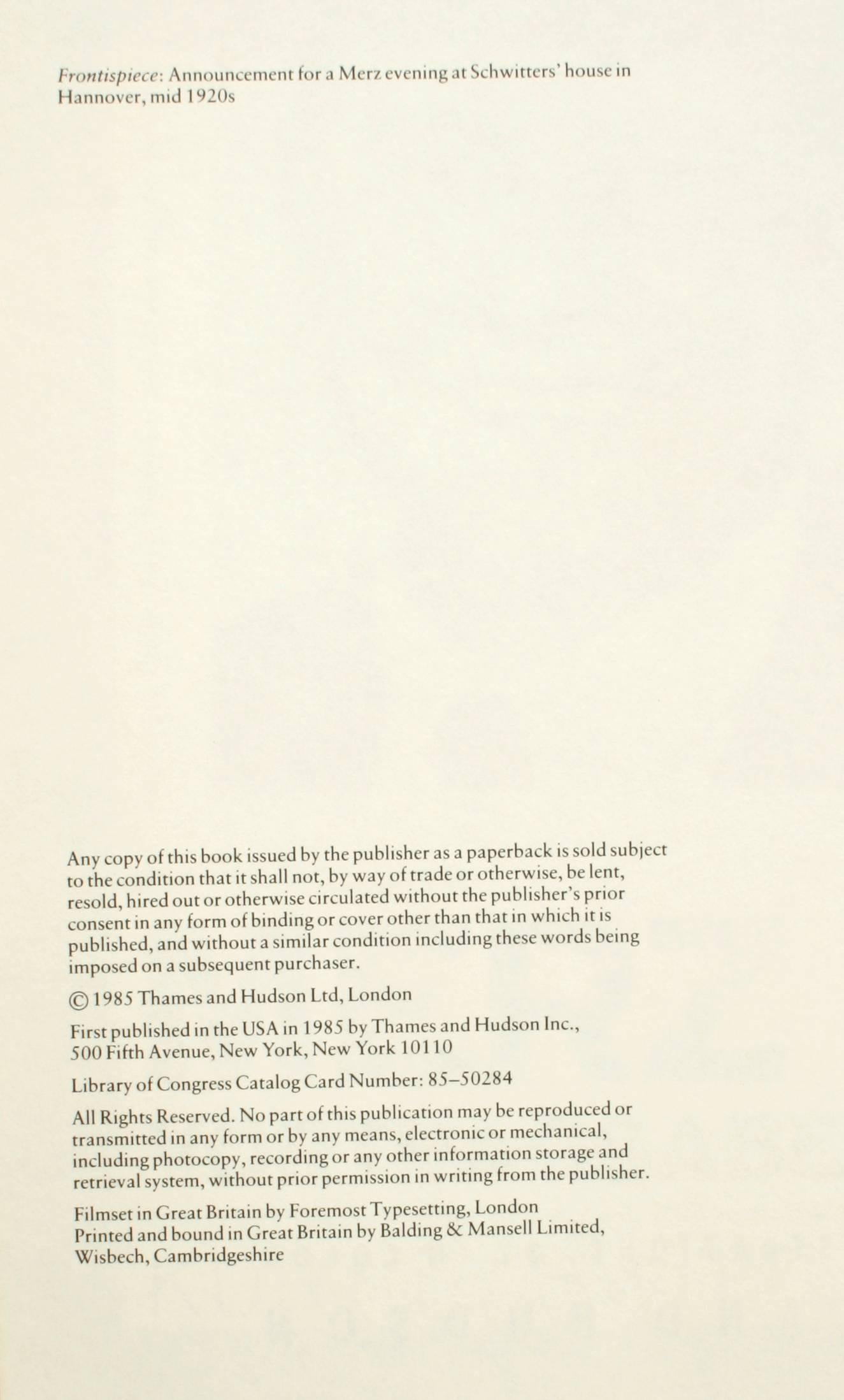 Kurt Schwitters by John Elderfield, First Edition For Sale 4
