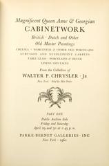 Auction Catalogues from Walter Chrysler Jr. Collection of English Furniture