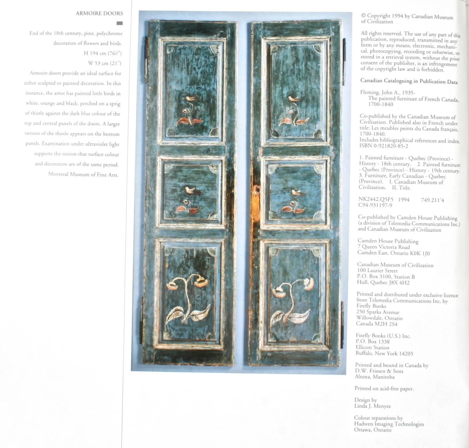 Painted Furniture of French Canada, 1700-1840, First Edition For Sale 1