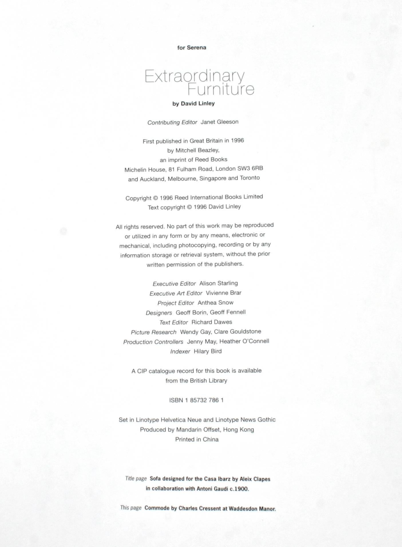 Extraordinary Furniture by David Linley, First Edition 4