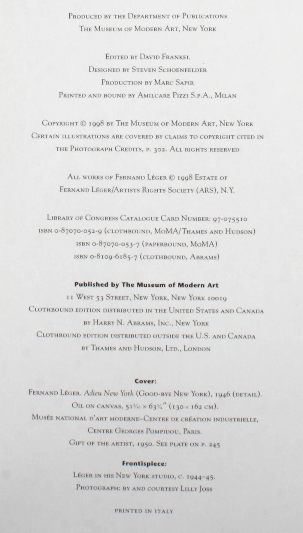 Fernand Léger, the Museum of Modern Art, New York, 1st Ed For Sale 2