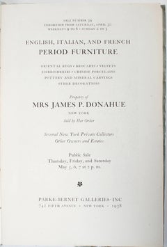 Two Auction Catalogues for the Property of James P. Donahue