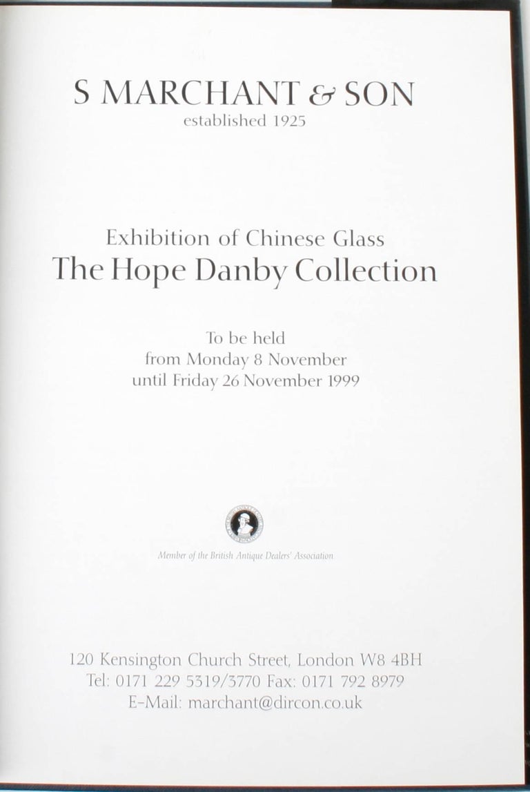 English Exhibition Catalogue of Chinese Glass from the Hope Danby Collection For Sale