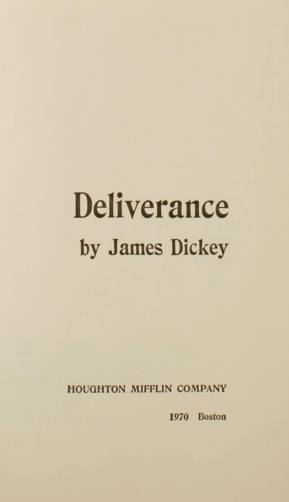 Deliverance von James Dickey, Erstausgabe im Zustand „Gut“ im Angebot in valatie, NY