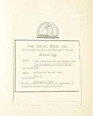 Autobiography of Surrealism First Edition Review Copy