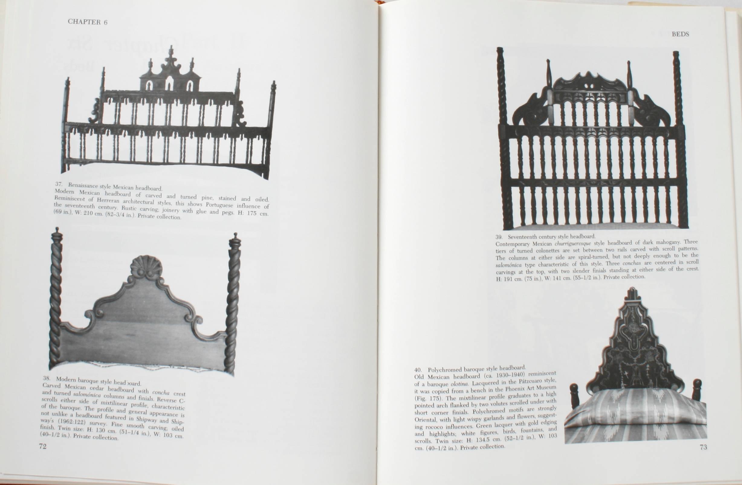 Hispanic Furniture: An American Collection from the Southwest by Sali Barnett Katz. Architectural Book Publishing Co., Connecticut, 1986. A practical guide to Hispanic furniture. it explores the full range of classic Spanish design from its origins