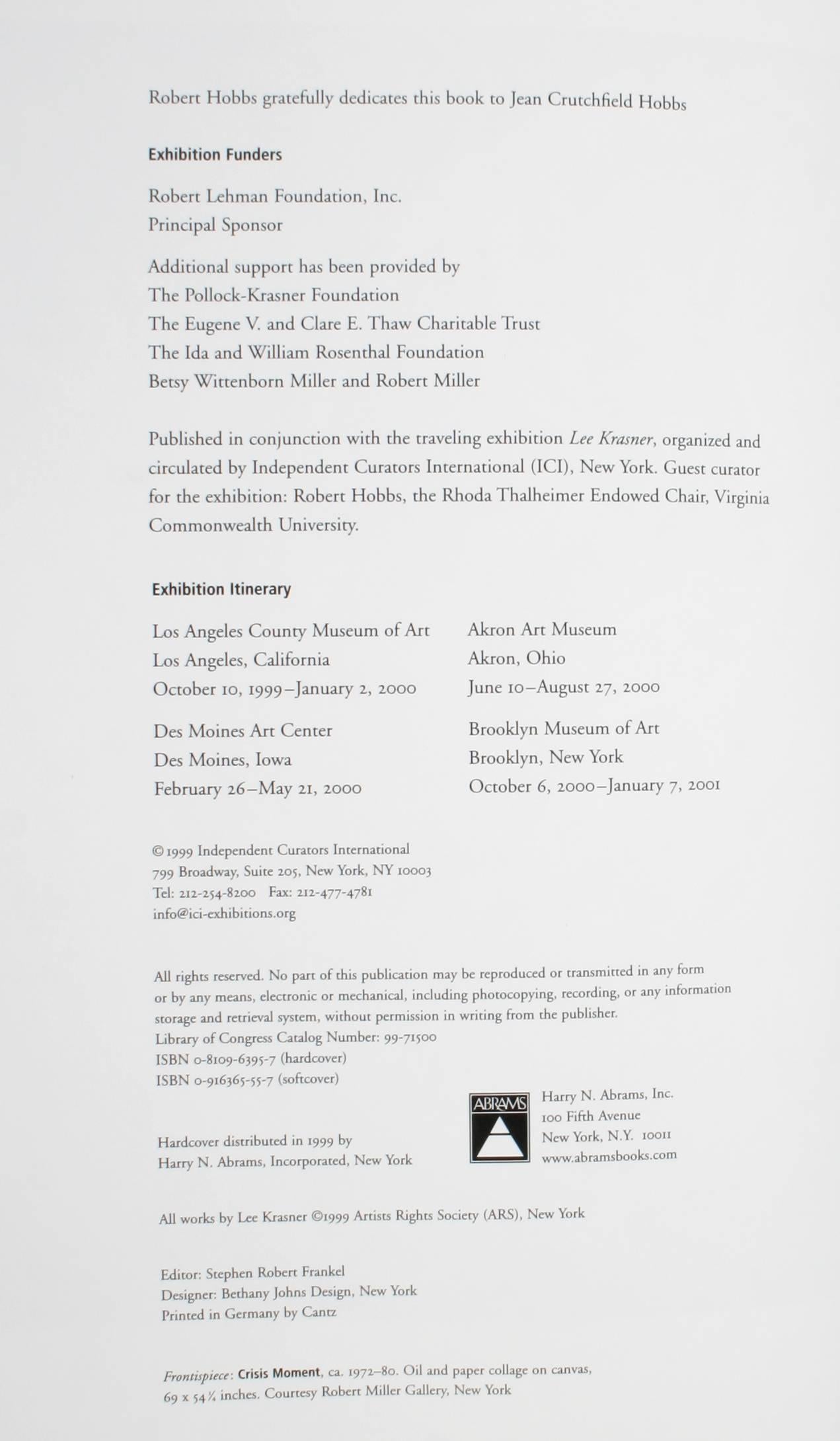 Lee Krasner by Robert Hobbs, 1st Edition 4