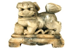 Pair of Grey Marble Foo Dog Bookends