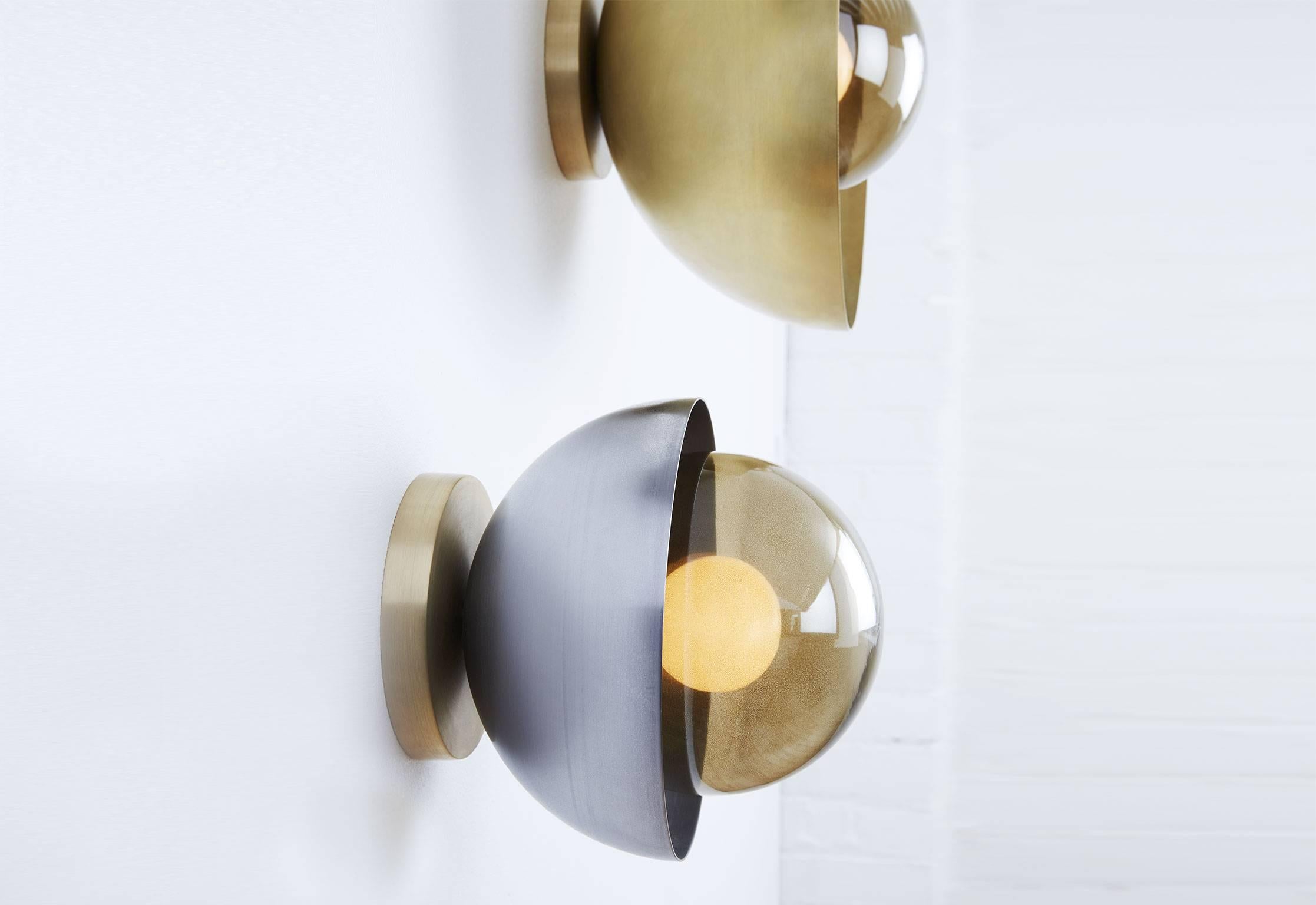 Cast Curve Brass and Steel Wall Sconces