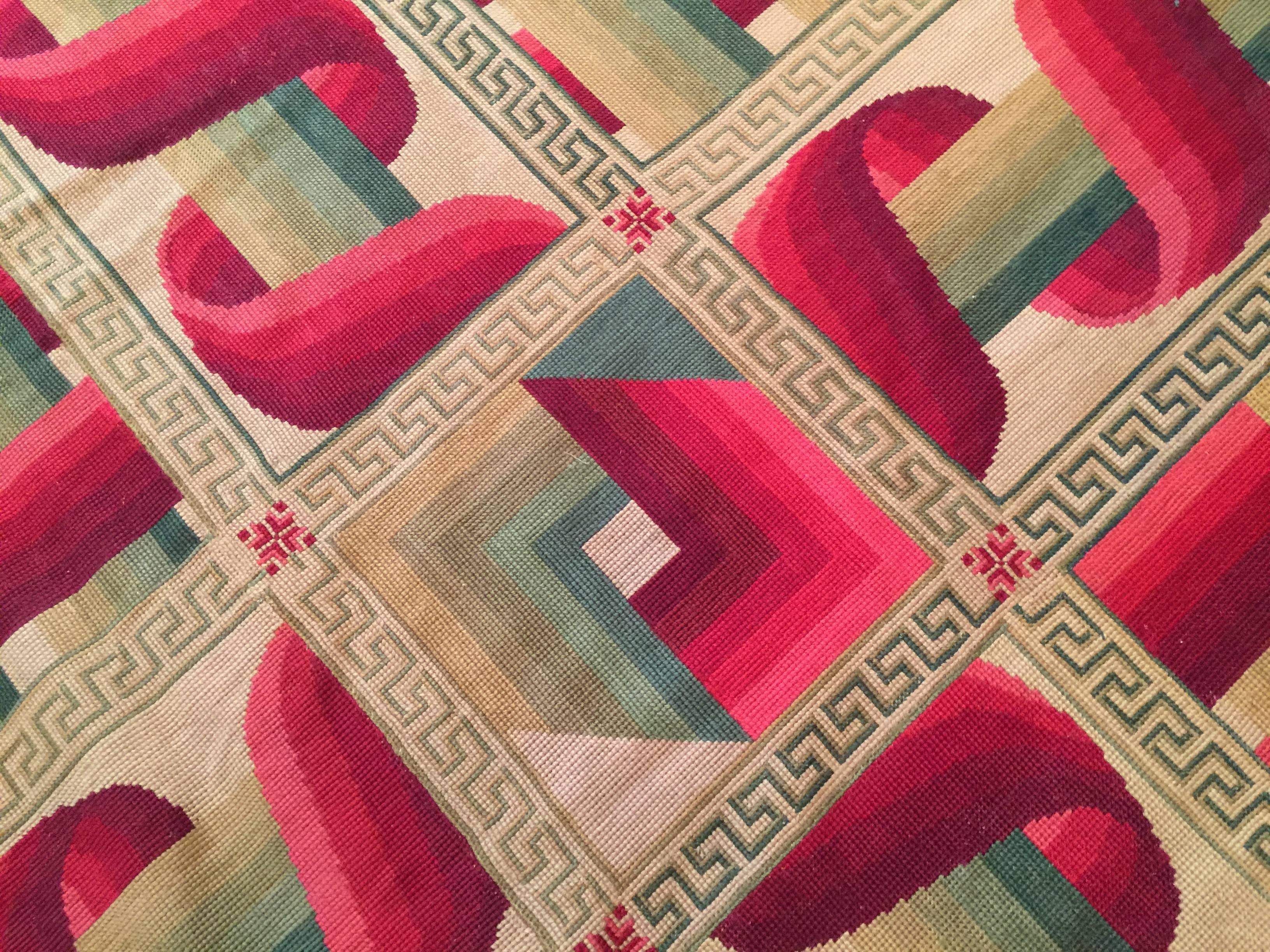 Avant-Garde 19th Century French Needlepoint Carpet For Sale 1